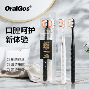 OralGos Soft Bristle Toothbrush Adult Manual Wide Head Gentle Care for Sensitive <b>Gums</b> - Product Image 3