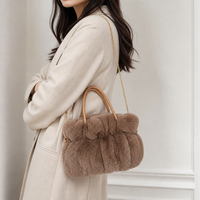 Sac fourre-tout en fausse fourrure de lapin douce de style coréen, sac à bandoulière en peluche avec oreilles d'ours mignonnes