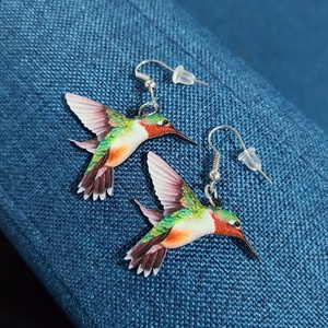 SC Offre Spéciale Résine de Bande Dessinée Femmes Boucles D'oreilles Délicat Hibou Perroquet Acrylique Boucles D'oreilles Laser Cut Colibri Oiseaux Balancent Boucles D'oreilles - Product Image 4