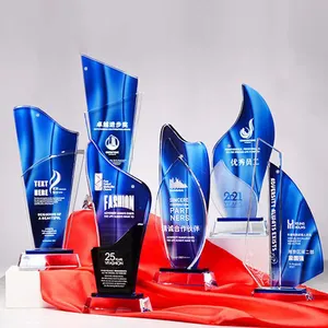 Fabriek Groothandel Professionele Kristallen Award Plaque Custom Blanco Glas Trofee