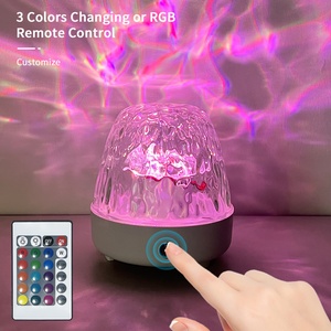 Lampe LED en cristal, veilleuse, recharge USB, télécommande, décoration de chambre, lampe d'ambiance, lampe de table rechargeable, lampe à ondes d'eau - Product Image 5