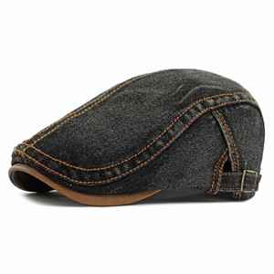 Unisex Adjustable Denim Newsboy Hats <b>Flat</b> Cabbie Berets Cotton Dad <b>Cap</b> Driving Beret Hat for <b>Men</b> Women Gift - Product Image 1