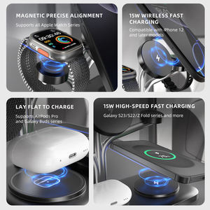 Estación de Carga Rápida <span class=keywords><strong>5</strong></span> en 1 de 15W, <span class=keywords><strong>Cargador</strong></span> Magnético Multidispositivo con Auriculares, Reloj Inteligente y Almohadillas para Hogar y Oficina, Venta al por Mayor - Product Image 4