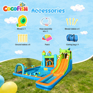Cocofish - Tobogán Acuático Inflable 9 en 1 <span class=keywords><strong>para</strong></span> Niños, Parque Acuático con Tobogán Húmedo y Seco <span class=keywords><strong>para</strong></span> Jardín Trasero - Product Image 4