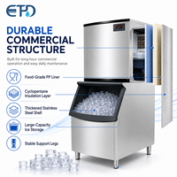Machine à glaçons pour entreprise, 100 kg, 250 kg, 500 kg, machine à glaçons en cubes commerciale, acier inoxydable, économie d'énergie, machine industrielle