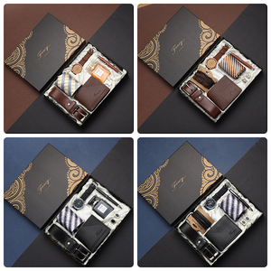 2024 Atacado Men's Gift Set Luxo 7 Peças Business Man Watch Gift Set Box para Aniversário