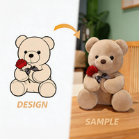 Ours en peluche rose mignon pour la Saint-Valentin, super doux, en coton PP, doublure en maille, cadeau d'anniversaire, machines à griffes