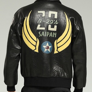 Giacca di pelle di montone di lusso pilota A2 <span class=keywords><strong>aviator</strong></span> Bomber - Product Image 1