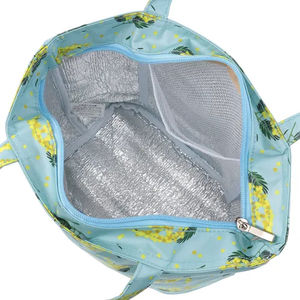 Bolso de Mano Plegable Impermeable de Poliéster con Cierre de Cremallera y Diseño de Mimosa, Serie Plus, Botella Térmica - Product Image 6