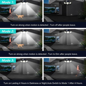 <span class=keywords><strong>Lampe</strong></span> murale <span class=keywords><strong>solaire</strong></span> à 3 têtes LED, éclairage de jardin, décoration extérieure, lumière de garage avec télécommande, sécurité, étanche - Product Image 6