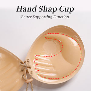ヌードプッシュアップストラップレス自己接着ブラ再利用可能シリコンスポンジカバー乳首ブラセクシー背中のないドレス - Product Image 4