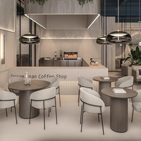 Table et chaise de restaurant en PVC, design moderne et minimaliste, durables, écologiques et robustes, pour salons de thé, cafés, magasins de thé au lait et zones de négociation