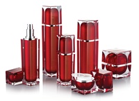 Récipients cosmétiques acryliques carrés de luxe 30g 50g pots en plastique cosmétiques de luxe d'or