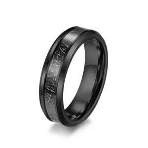 Anillo de Acero de Tungsteno Negro para Hombre, 4mm 6mm 8mm, con Incrustaciones de Seda de Hielo y Engaste de Canal, Joyería de Moda, Regalo - Product Image 5