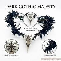 Serre-tête Gothique Épines avec Pendentif Frontal Elfe Noir Halloween Accessoire Cheveux Vintage Cosplay