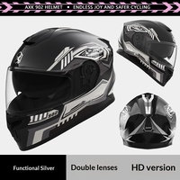 Casque de moto intégral Predator certifié DOT, léger en ABS, résistant aux rayures, avec double visière pour une protection imperméable