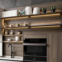 Luxuriöse Moderne Weiße Holzgrifflose Küchenschränke Küchenmöbel Mit Vorratsschrank für Zuhause