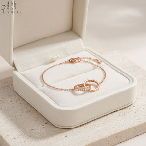 Newest Products Online Wholesale Manufacturer Export Shiny Fine Jewelry 18K <b>Solid</b> Rose <b>Gold</b> Real Natural Diamonds Bracelet - Product Image 5