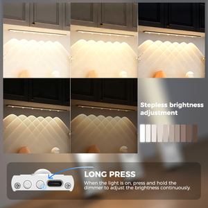 Éclairage <span class=keywords><strong>sous</strong></span>-armoire intérieur, détecteur de mouvement, veilleuse, profil en aluminium, bande lumineuse <span class=keywords><strong>LED</strong></span> sans fil pour <span class=keywords><strong>cuisine</strong></span>, placard - Product Image 4