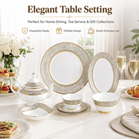 Service de table en céramique de luxe léger et durable avec incrustations dorées, assiettes plates en porcelaine gaufrée, saladier, plat à poisson, simplicité moderne