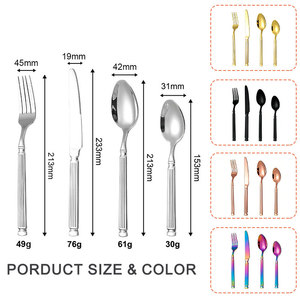 Set di <span class=keywords><strong>posate</strong></span> di lusso moderne in acciaio inossidabile, 16/24 pezzi, finitura a specchio dorata, per banchetti, spedizione rapida - Product Image 2