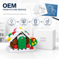 Ensembles de blocs de construction personnalisés, maison de Noël, jouets pour enfants, jouet de construction STEM, briques DIY OEM, kit de modélisme de Noël, cadeau à marque privée