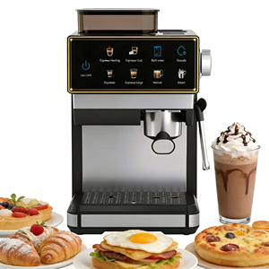 Machine à café intelligente professionnelle programmable 20 bars avec système de broyage intégré, expresso, mousseur à lait, en acier inoxydable pour la maison - Product Image 1