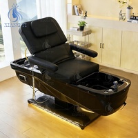 Table de massage électrique japonaise pour salon de beauté, lit de spa capillaire et pédicure, avec fonction lavage de cheveux et shampoing