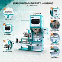 Máquina Empacadora de Gránulos de Sal, Máquina Ensacadora de Boca Abierta de 5 kg y 25 kg, Semiautomática con Sellado Térmico Opcional