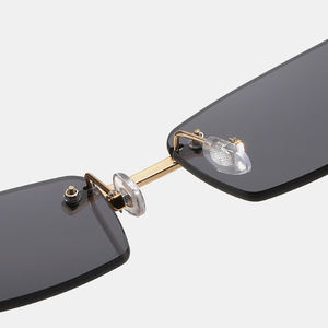 Uffalo-gafas de sol cuadradas sin montura para hombre, lentes de sol cuadradas de lujo en color blanco y negro, a la moda - Product Image 5