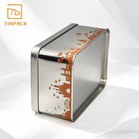 Boîte en fer blanc rectangulaire élégante et personnalisée, de qualité alimentaire, pour biscuits et gâteaux, idéale pour l'emballage cadeau et le stockage