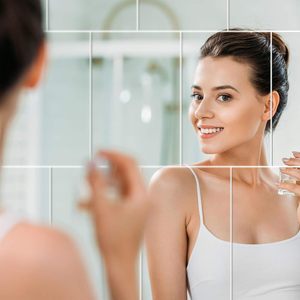 20*20 cm High Quality Wholesale Custom Modern Flexible Frame Less <b>Small</b> Bohemian Design Copper <b>Mirror</b> Combination Self Adhesive - Product Image 4