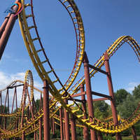 Manège de fête foraine, grande attraction de parc d'attractions pour adultes en plein air, montagnes russes à 4 boucles, équipement de parc à thème à vendre