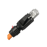 Kunden spezifisches Industrie gewinde rj45 Stecker Schraube Drehbare Hülse CAT5E CAT6 CAT6A CAT7 CAT8 PC Kunststoff rj45 Kofferraum