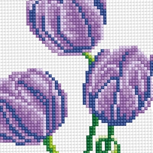 Kit per Cuscini Ricamati all'Ingrosso, Fiori di Tulipano Viola, Cuscino Ricamato in Lana, Dropshipping Fai-da-Te - Product Image 4