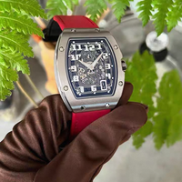 Reloj Mecánico Deportivo de Fibra de Carbono Ultrafino de 7.75mm, Modelo Business 6701, con Esfera Esqueletizada, Alarma, Resistente al Agua hasta 100m, Cristal de Zafiro