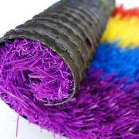 Bunter Kunstrasen-Teppich Lila Künstlicher Kinderrasen Regenbogen-Laufbahn für Kindergarten Schule Sport