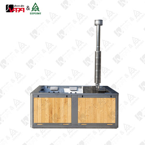 Vapasauna - Bañera de Hidromasaje de Exterior para 4 Personas, Bañera de Hidromasaje de Lujo con Leña, Bañera de Hidromasaje de <span class=keywords><strong>Acero</strong></span> Inoxidable para Jardín - Product Image 2
