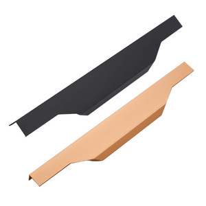 Invisible Square Handle Stainless Steel Modern Simple Drawer Cabinet <strong>Door</strong> Handle Thumb <strong>Gold</strong> No Slotting Light Luxury Black - Product Image 5