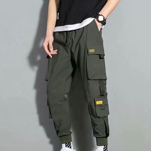 <span class=keywords><strong>Pantalon</strong></span> de sport décontracté en coton pour homme, coupe ajustée, couleur unie, style hip-hop - Product Image 5