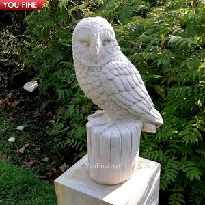 Gran jardín al aire libre animales clásico blanco tallado a mano piedra escultura mármol águila estatua - Product Image 3