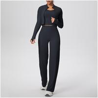 Ensemble de sport athleisure 3 pièces pour femme, uni, écologique, ultra-confortable, taille haute, extensible dans quatre directions, respirant, pour le yoga
