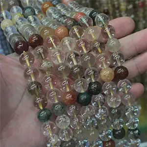 Natural Mixed Rutilated Quartz Beads Natural Gem Stone Beads