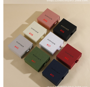<b>6</b>*6cm Jewelry Box Hot Stamping Logo Jewelry Sliding Boxes With Logo <b>Drawer</b> Ring Box Customized logo - Product Image 6