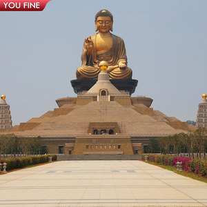 YOUFINE - Estatua de Buda Grande de Bronce Dorado Sentado en Meditación, Escultura para <span class=keywords><strong>Templo</strong></span> y Santuario - Product Image 6