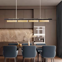 Lustre moderne en métal à hauteur réglable, design Bauhaus, avec LED intégrées, pour salle à manger