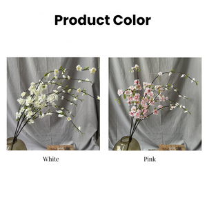 Branches d'arbre artificielles en tissu de soie de haute qualité, fleurs de cerisier blanches et roses, tiges de sakura pour la décoration de mariage - Product Image 2