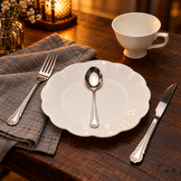 Ensemble de couverts de table en acier inoxydable, style minimaliste sans marque, polyvalent, compatible lave-vaisselle et micro-ondes