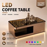 Table de bar à cigares commerciale avec éclairage LED |   Table basse éclairée robuste |   Table de salon futuriste lumineuse pour hôtel, KTV