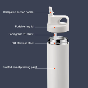 304 Stainless Steel Vacuum Insulated Travel Mug Portable Coffee Tumbler with Carry Handle Lid Custom Logo - Product Image 3